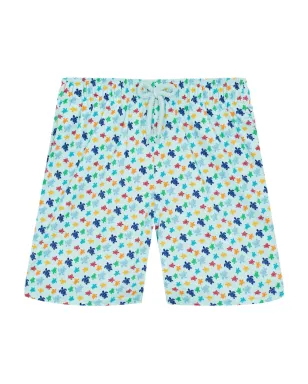 Vilebrequin Kids Ronde Des Tortues Rainbow スイムショーツ ブルー - サムネイル1