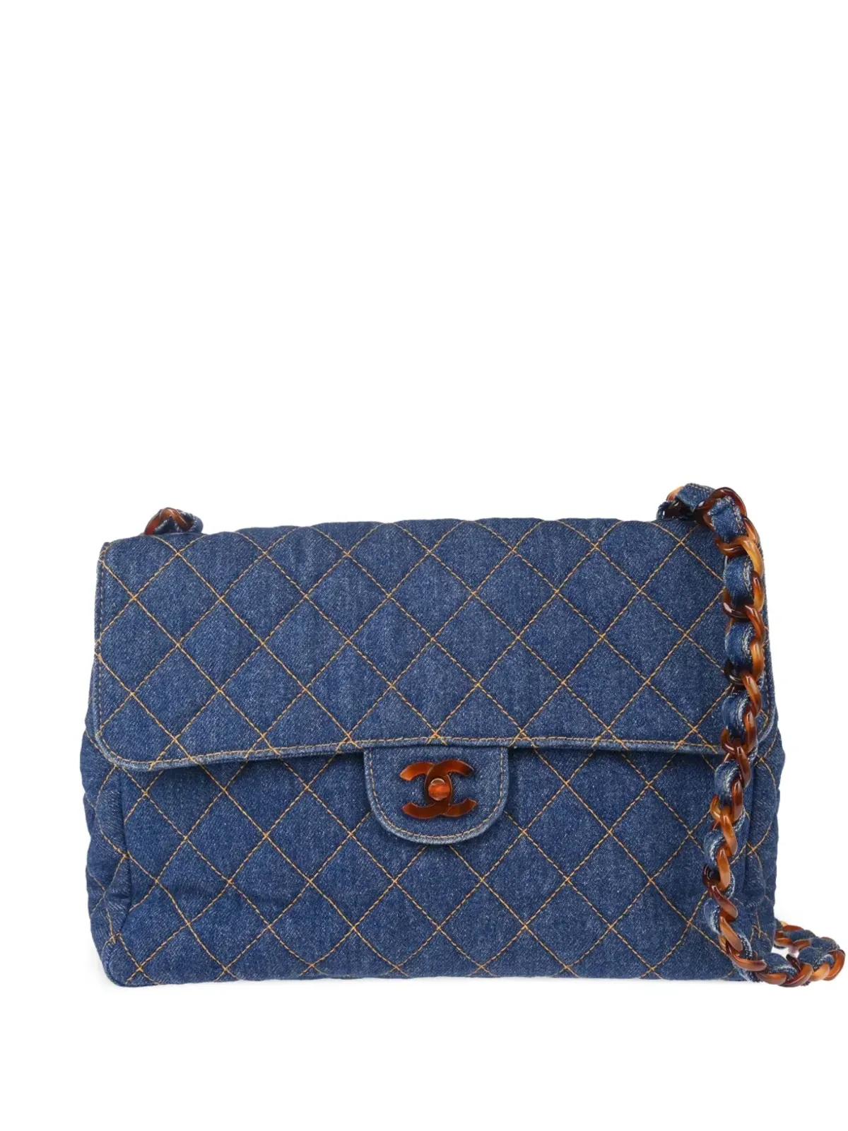 CHANEL Pre-Owned 1997 denim diamond-quilted shoulder bag - Blue - 画像1