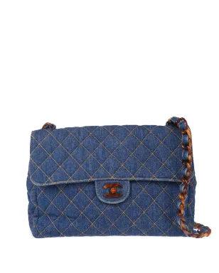 CHANEL Pre-Owned 1997 denim diamond-quilted shoulder bag - Blue - サムネイル1