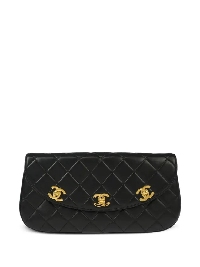 CHANEL Pre-Owned CHANEL ビンテージ 2016 キルテッド クラッチバッグ - ブラックの商品画像