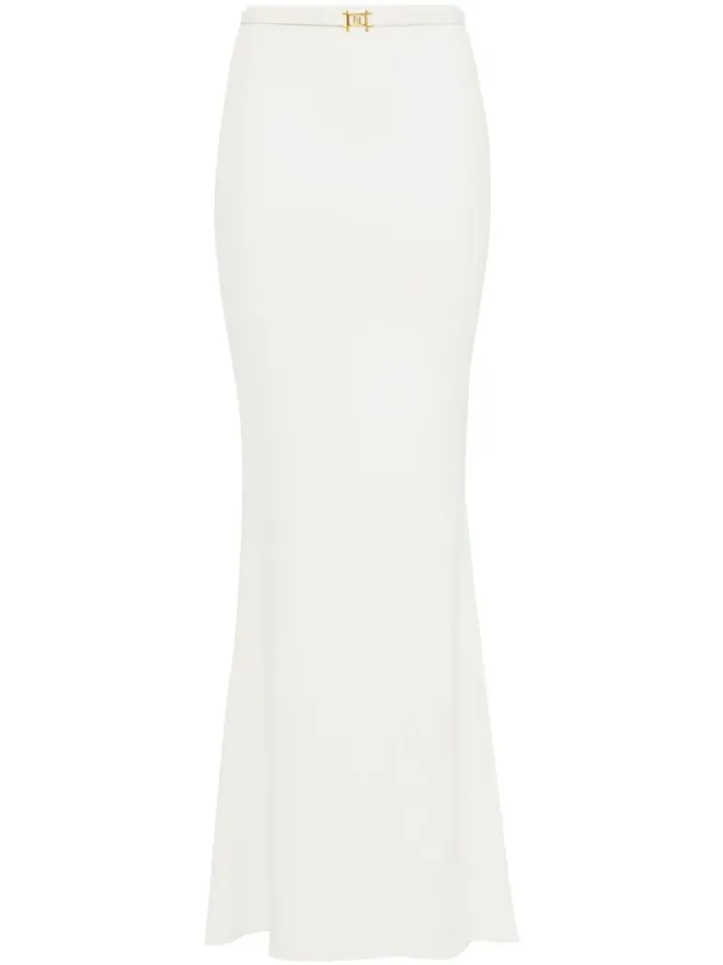 Elisabetta Franchi Elisabetta Franchi ベルト付きクレープマキシスカート - ホワイトの商品画像