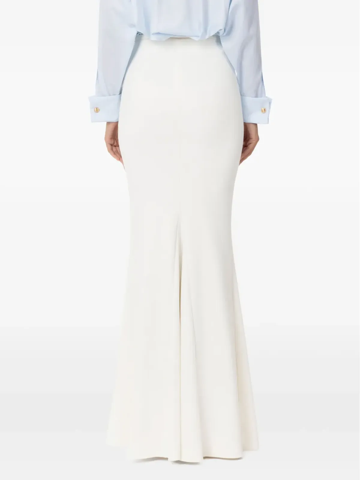 Elisabetta Franchi ベルト付きクレープマキシスカート - ホワイト - 画像3