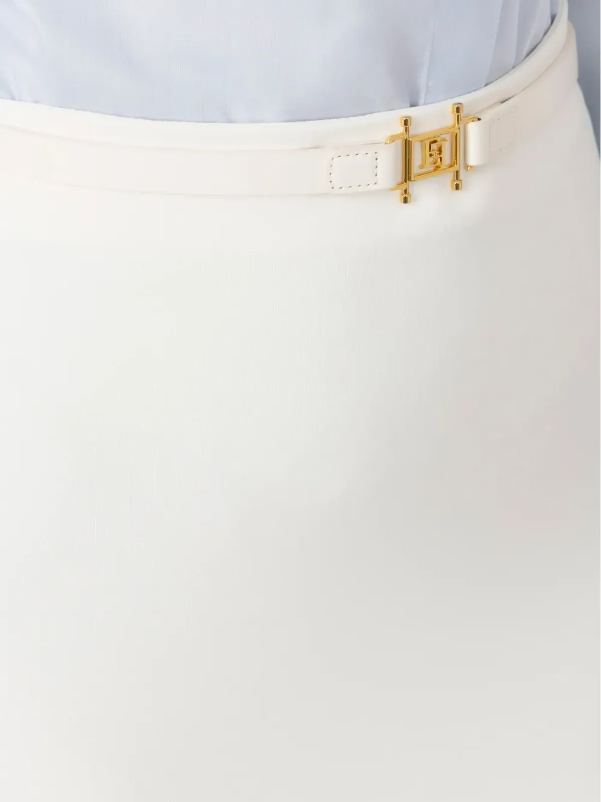 Elisabetta Franchi ベルト付きクレープマキシスカート - ホワイト - 画像4