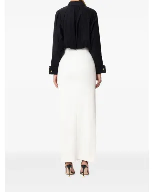 Elisabetta Franchi チェーンディテール クレープ マキシスカート - ホワイト - サムネイル3