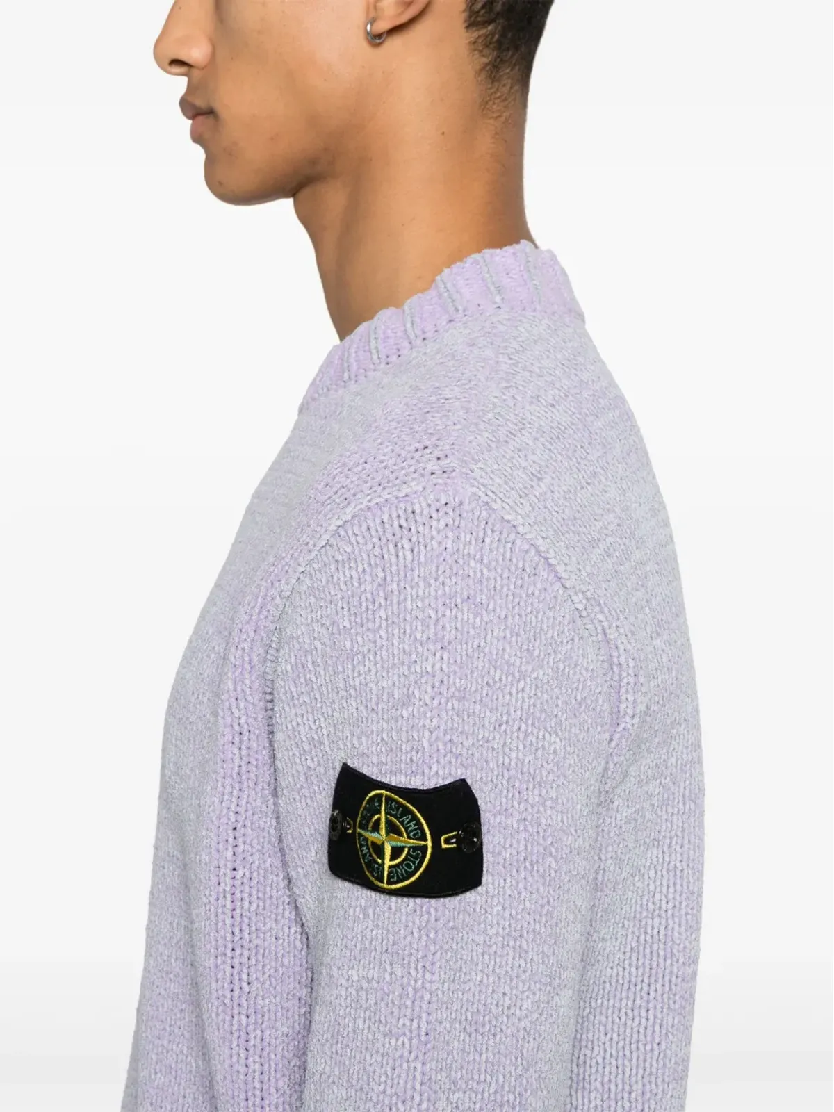 Stone Island ペイント風ニットセーター - パープル - 画像5