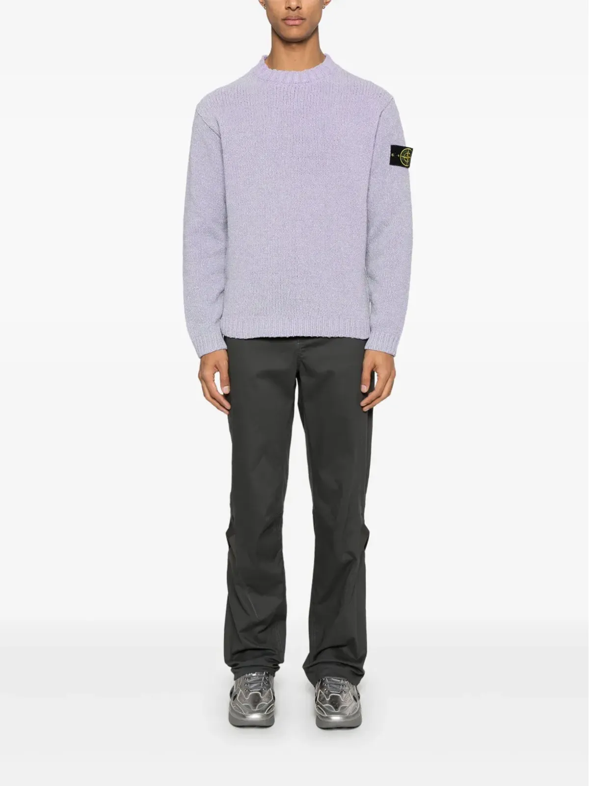 Stone Island ペイント風ニットセーター - パープル - 画像2