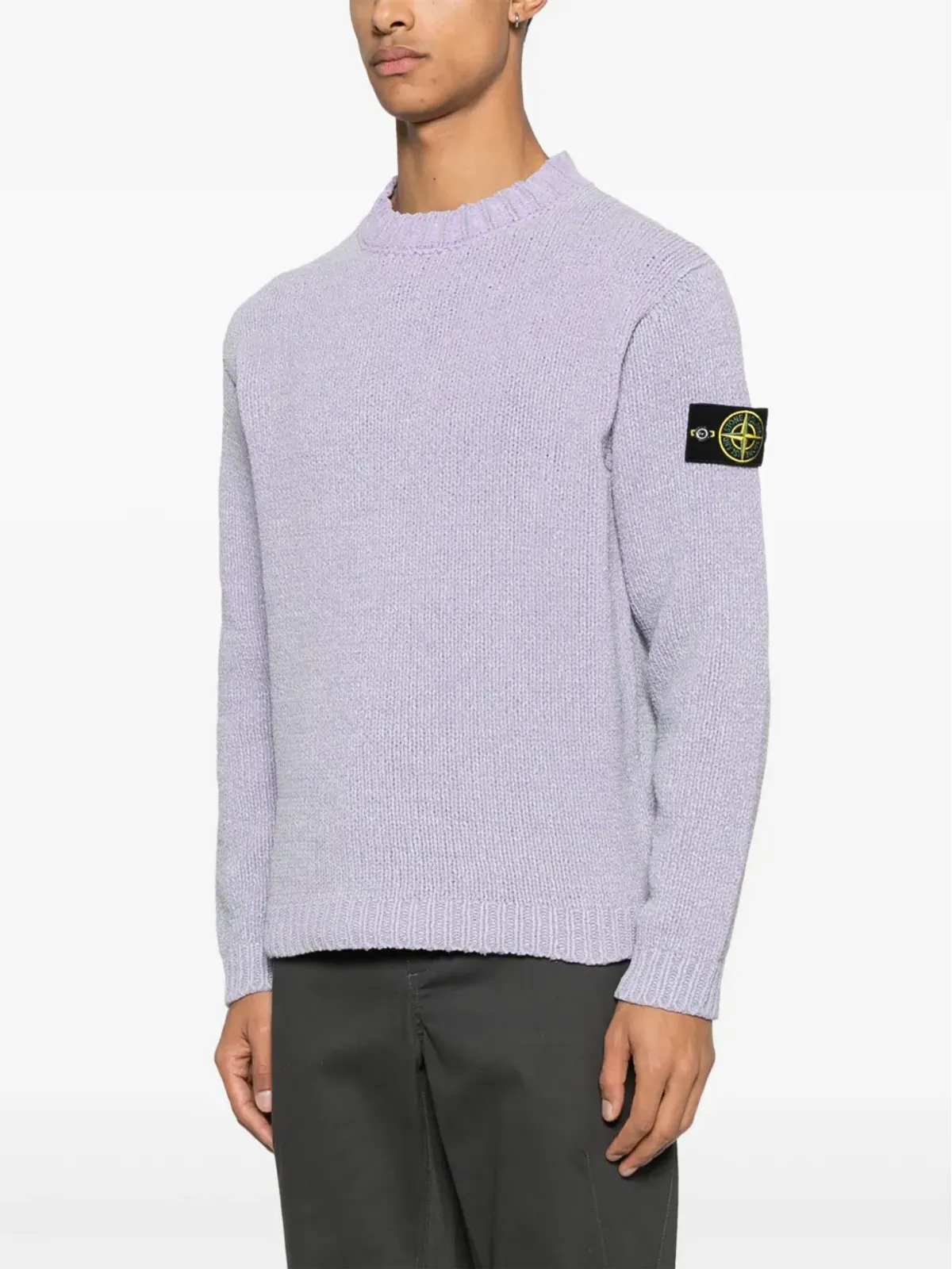 Stone Island ペイント風ニットセーター - パープル - 画像3
