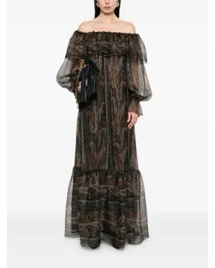 Saint Laurent ペイズリームスリンマキシドレス - サムネイル2