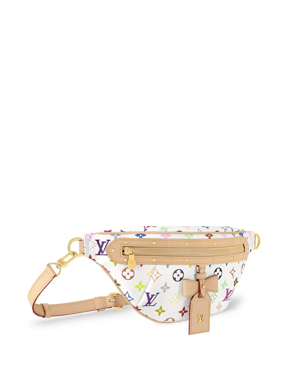 Louis Vuitton ビンテージ × Takashi Murakami ハイライズ ホワイト/マルチカラー ベルトバッグ - 画像3