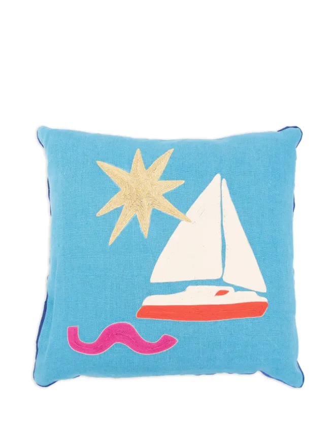 Jonathan Adler Jonathan Adler Playa Corded Boat クッション - Blueの商品画像