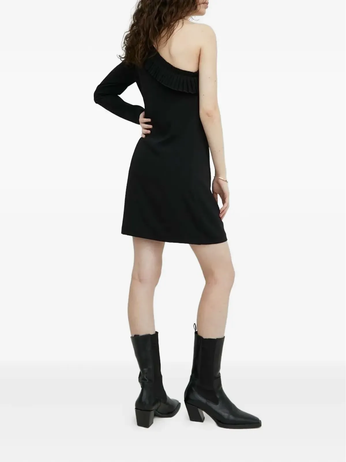 The Kooples プリーツ入りワンショルダーミニパーティードレス - 画像2