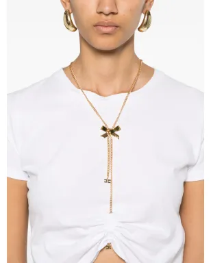 Elisabetta Franchi ボウネック ジャージー Tシャツ - ホワイト - サムネイル5
