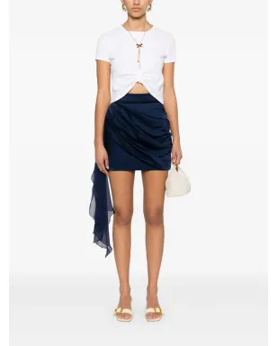 Elisabetta Franchi ボウネック ジャージー Tシャツ - ホワイト - サムネイル2