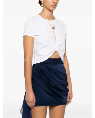 Elisabetta Franchi ボウネック ジャージー Tシャツ - ホワイト - サムネイル3