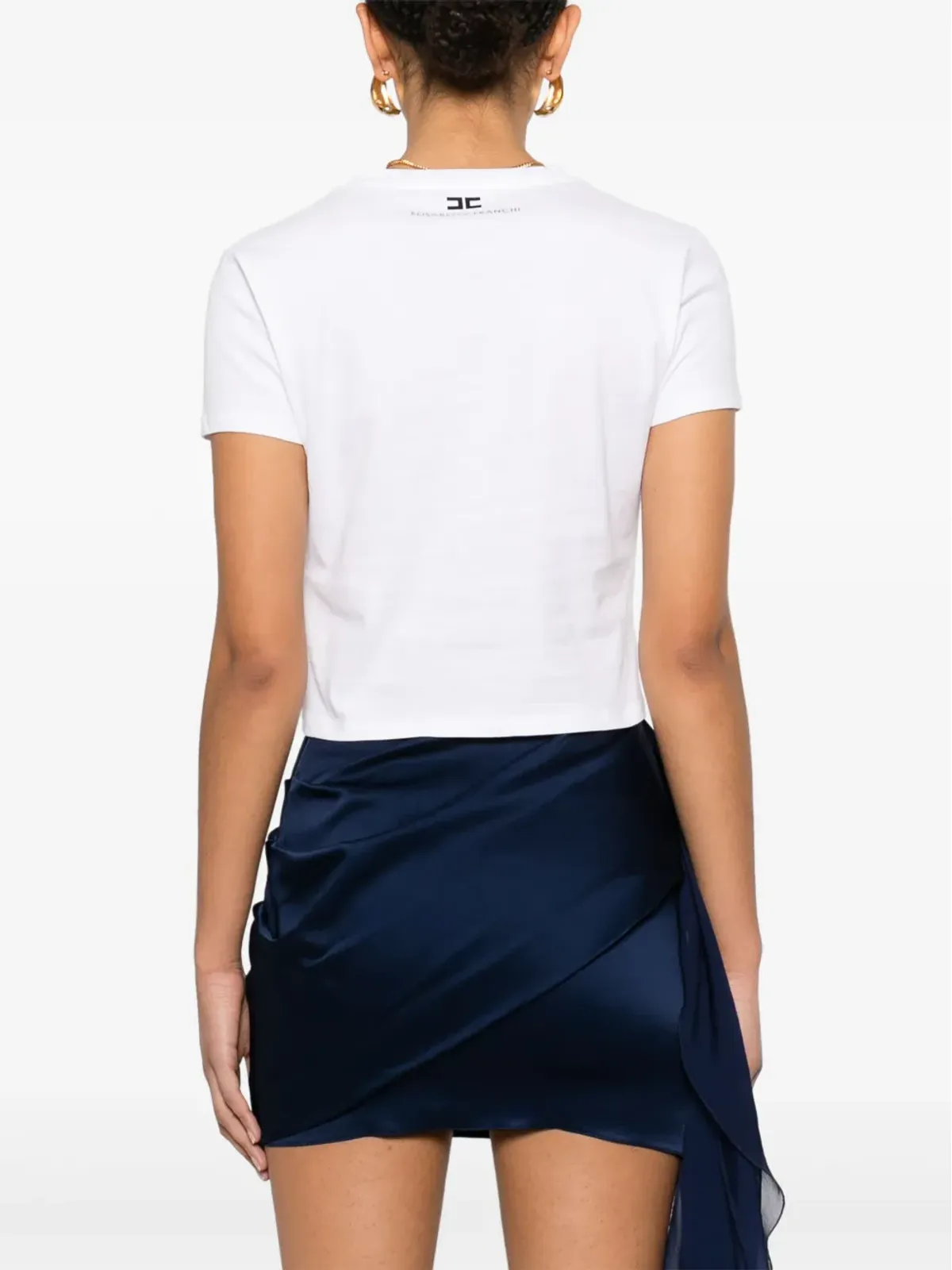 Elisabetta Franchi ボウネック ジャージー Tシャツ - ホワイト - 画像4