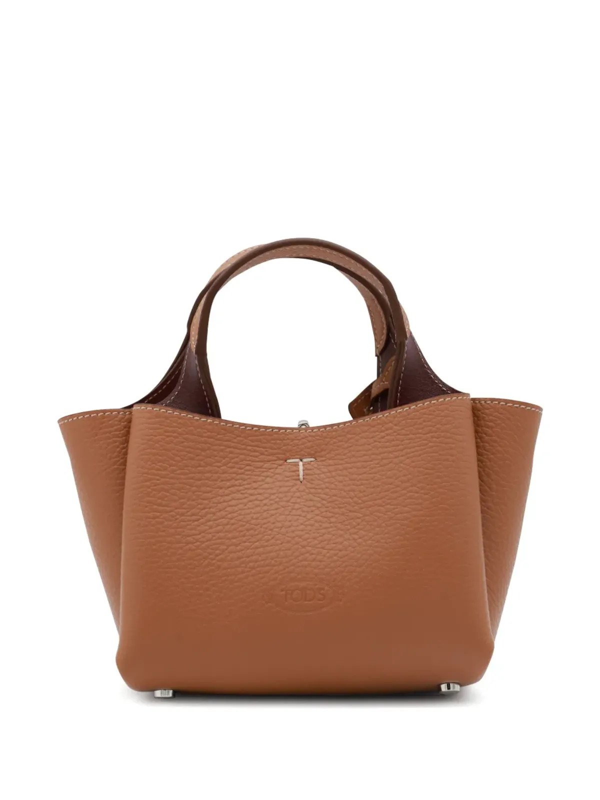 Tod's エンボスロゴ入りレザートートバッグ - ブラウン - 画像2
