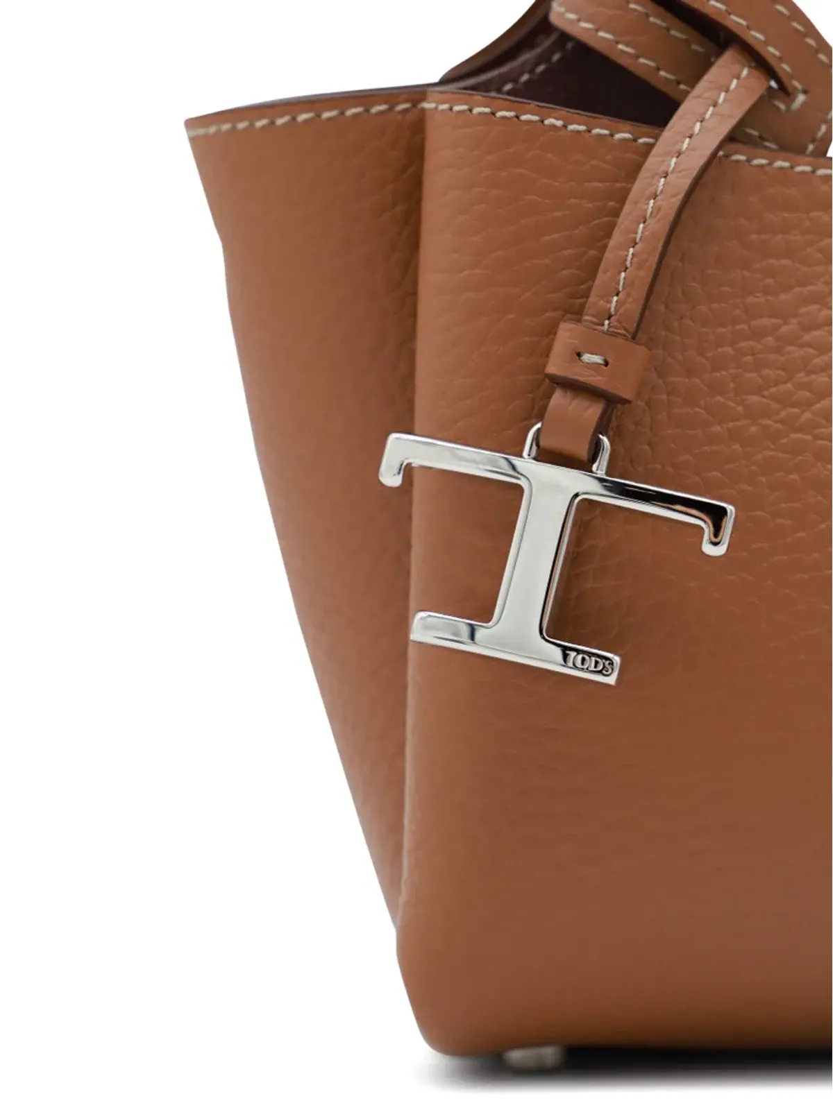 Tod's エンボスロゴ入りレザートートバッグ - ブラウン - 画像4
