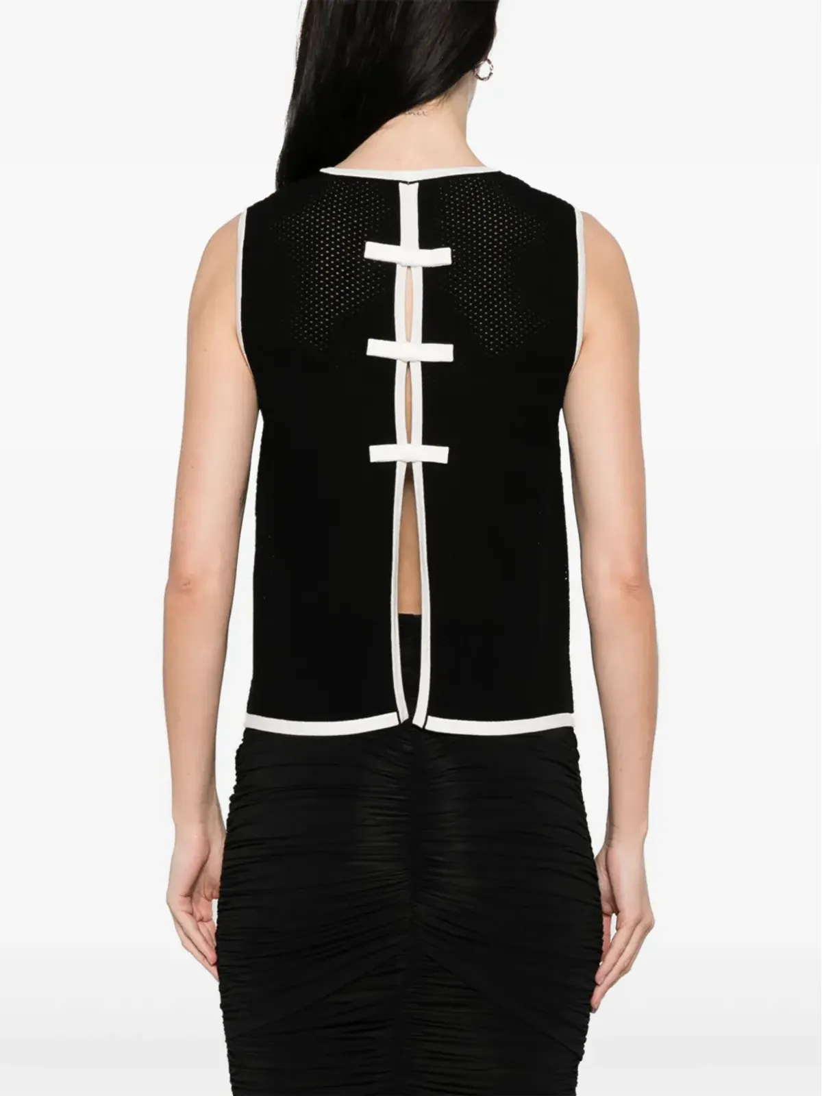 Elisabetta Franchi オープンニット タンクトップ - 画像4