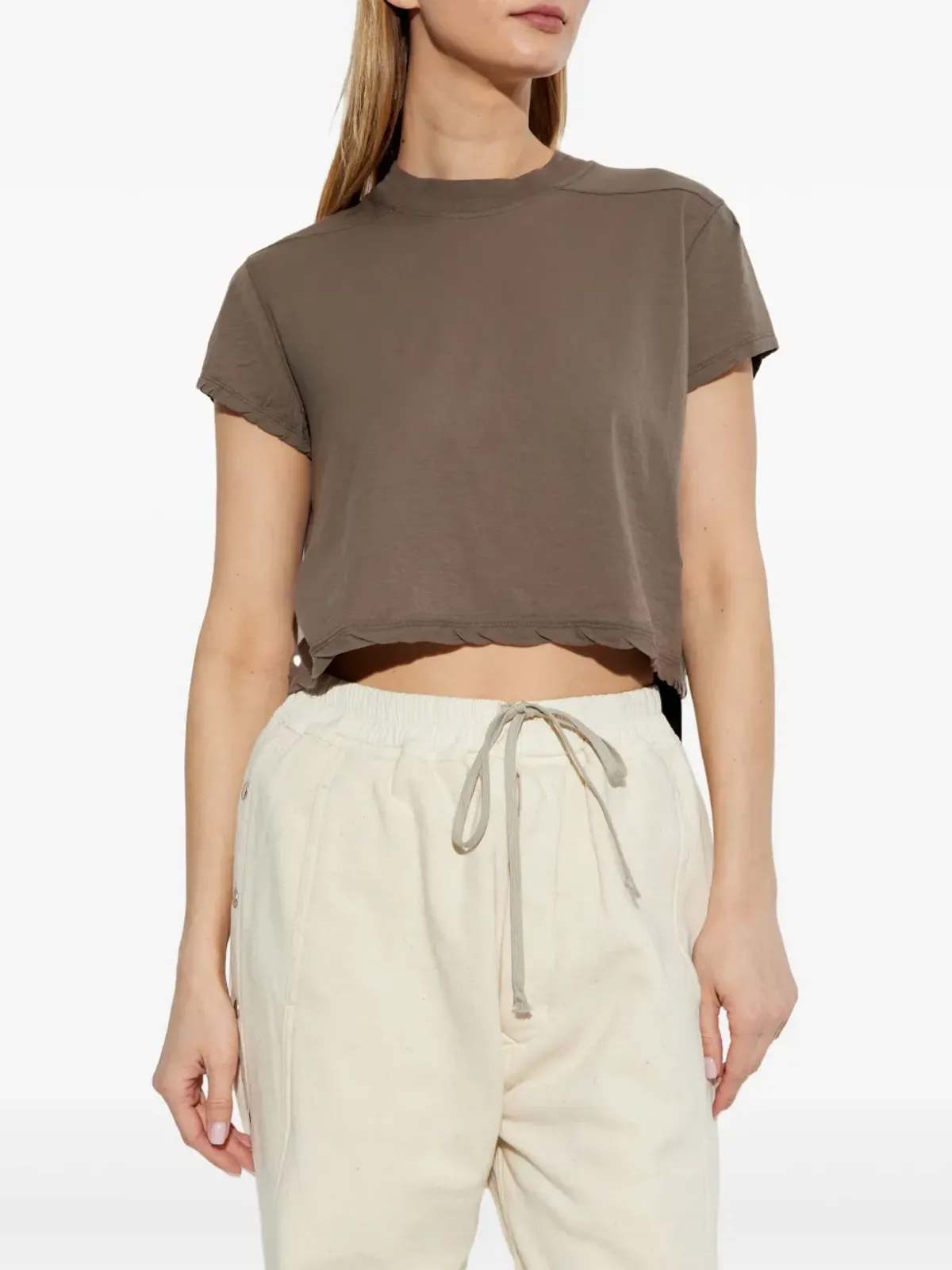 Rick Owens DRKSHDW ジャージーTシャツ ブラウン - 画像3
