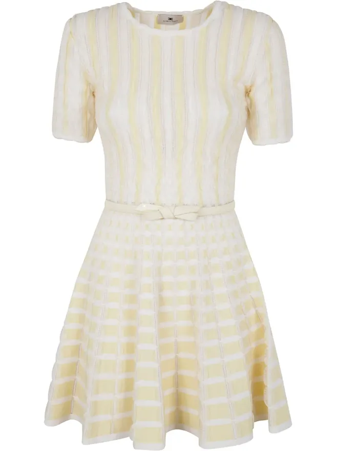 Elisabetta Franchi Elisabetta Franchi ストライプ柄ニットドレス - イエローの商品画像