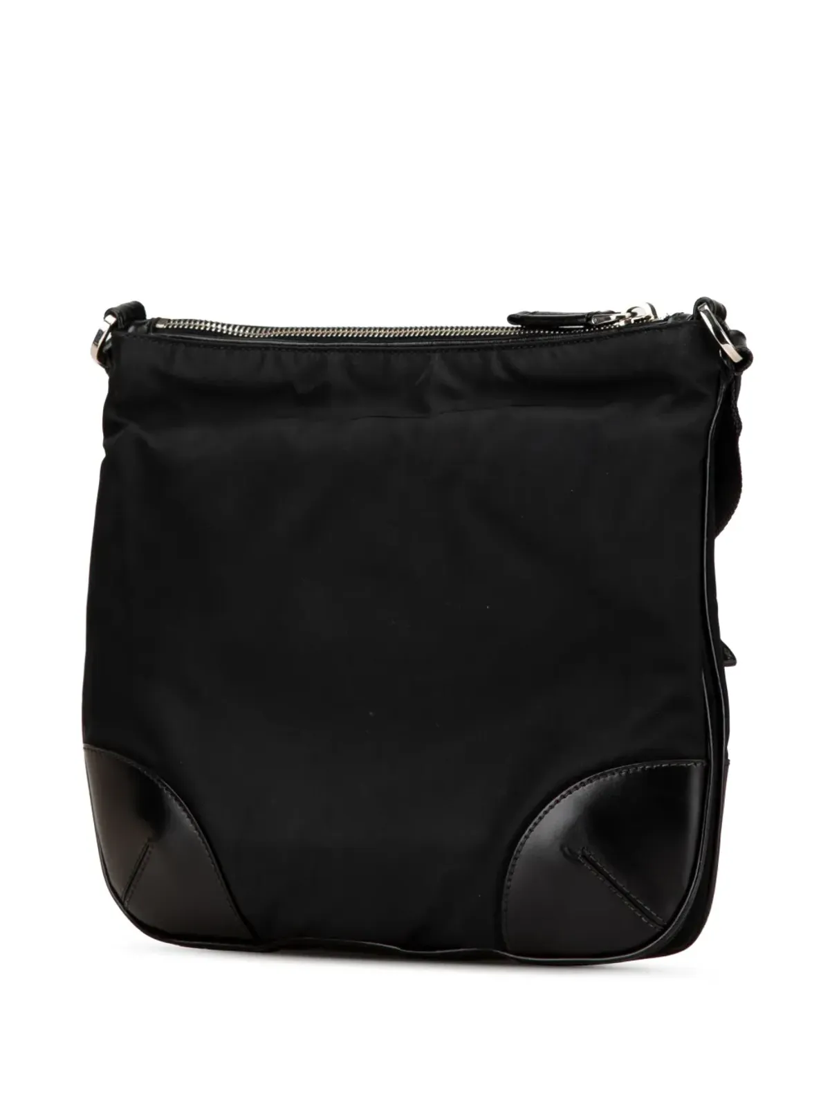 Prada ビンテージ 2013–2024 ヴィテロ トリムド テッスート ジップトップ クロスボディバッグ - ブラック - 画像3