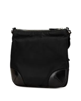Prada ビンテージ 2013–2024 ヴィテロ トリムド テッスート ジップトップ クロスボディバッグ - ブラック - サムネイル3