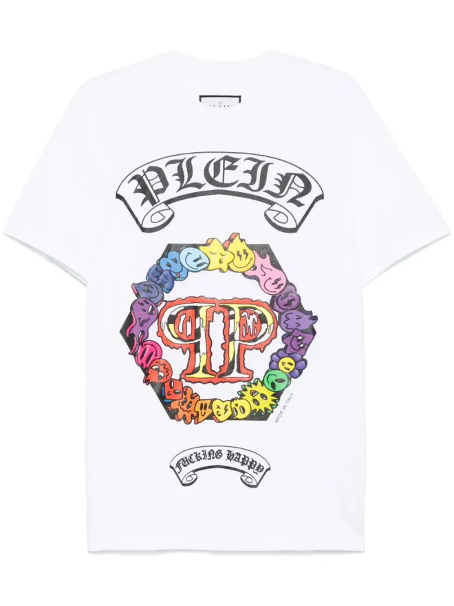 Philipp Plein Philipp Plein スマイルプリント半袖Tシャツの商品画像