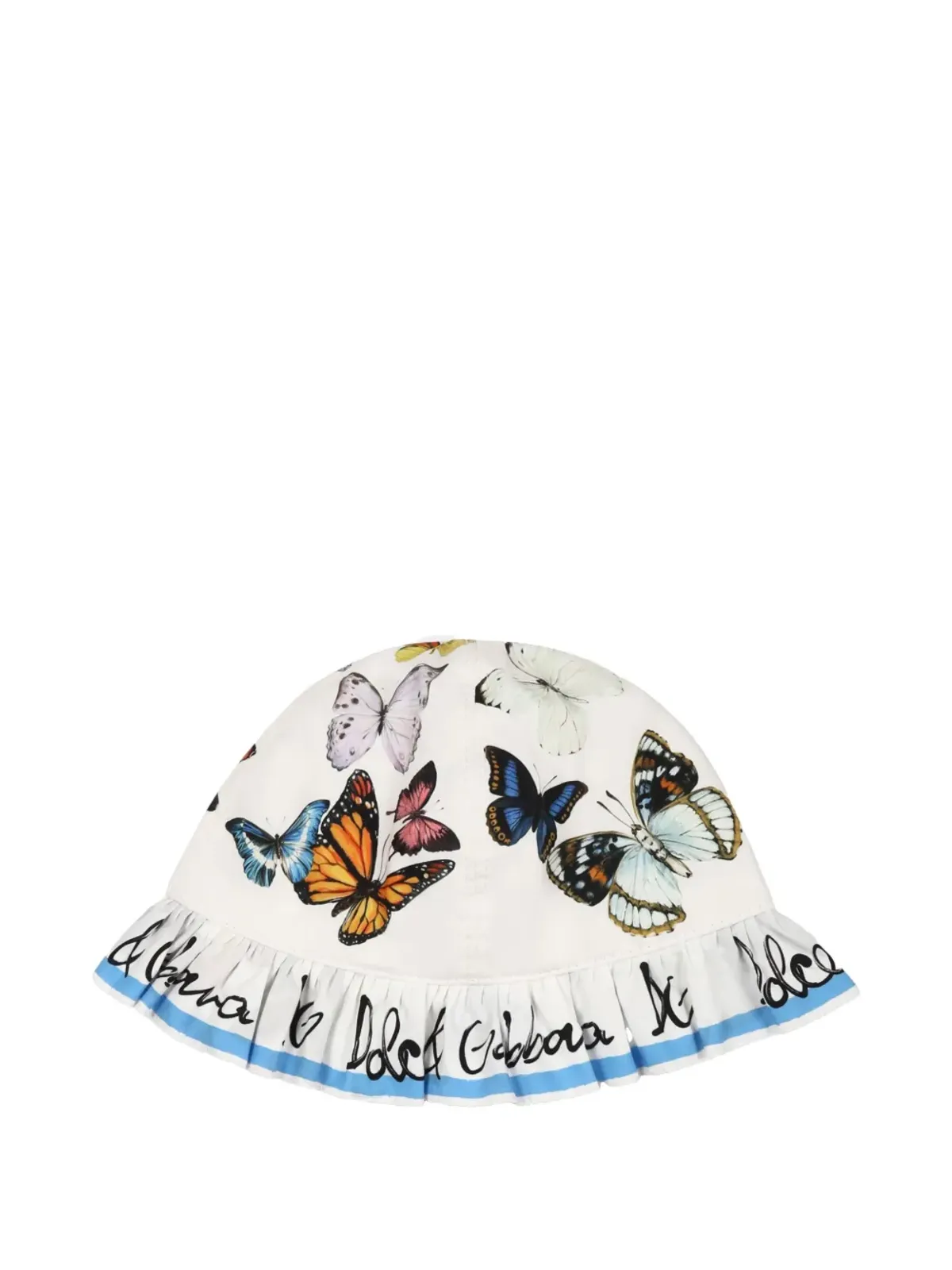 Dolce & Gabbana Kids バタフライモチーフ サンハット - ホワイト - 画像2