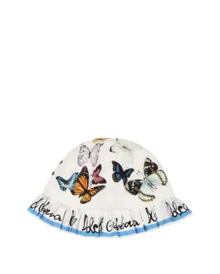Dolce & Gabbana Kids バタフライモチーフ サンハット - ホワイト - サムネイル2