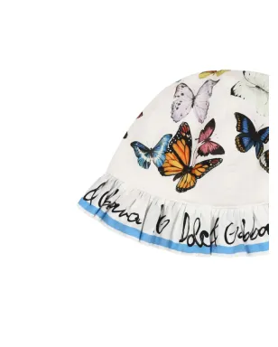 Dolce & Gabbana Kids バタフライモチーフ サンハット - ホワイト - サムネイル3