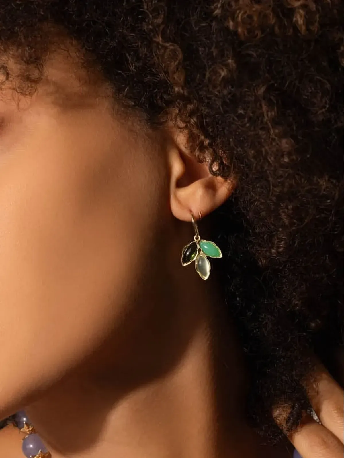 Irene Neuwirth 18K イエローゴールド クラシック・トリオ・デュー・マルチストーン イヤリング - 画像2