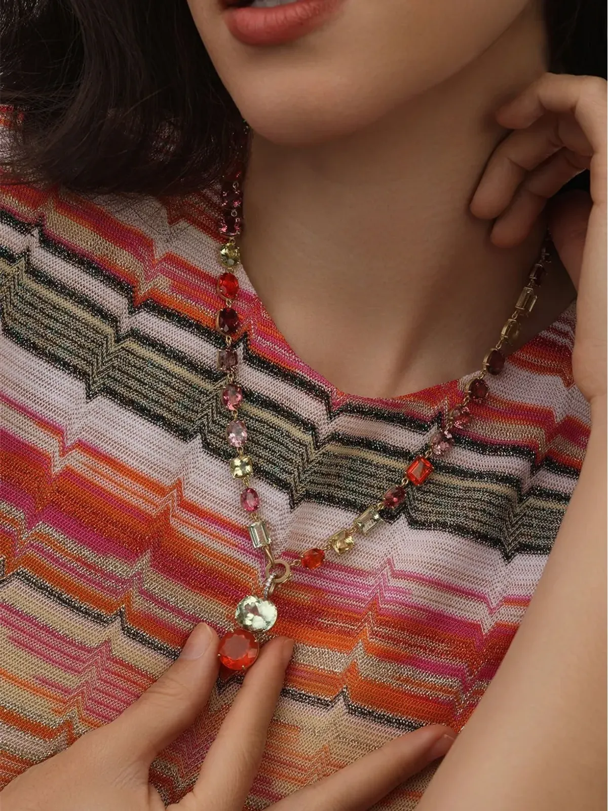 Irene Neuwirth 18K イエローゴールド ファイアオパールとトルマリン ペンダント - 画像2