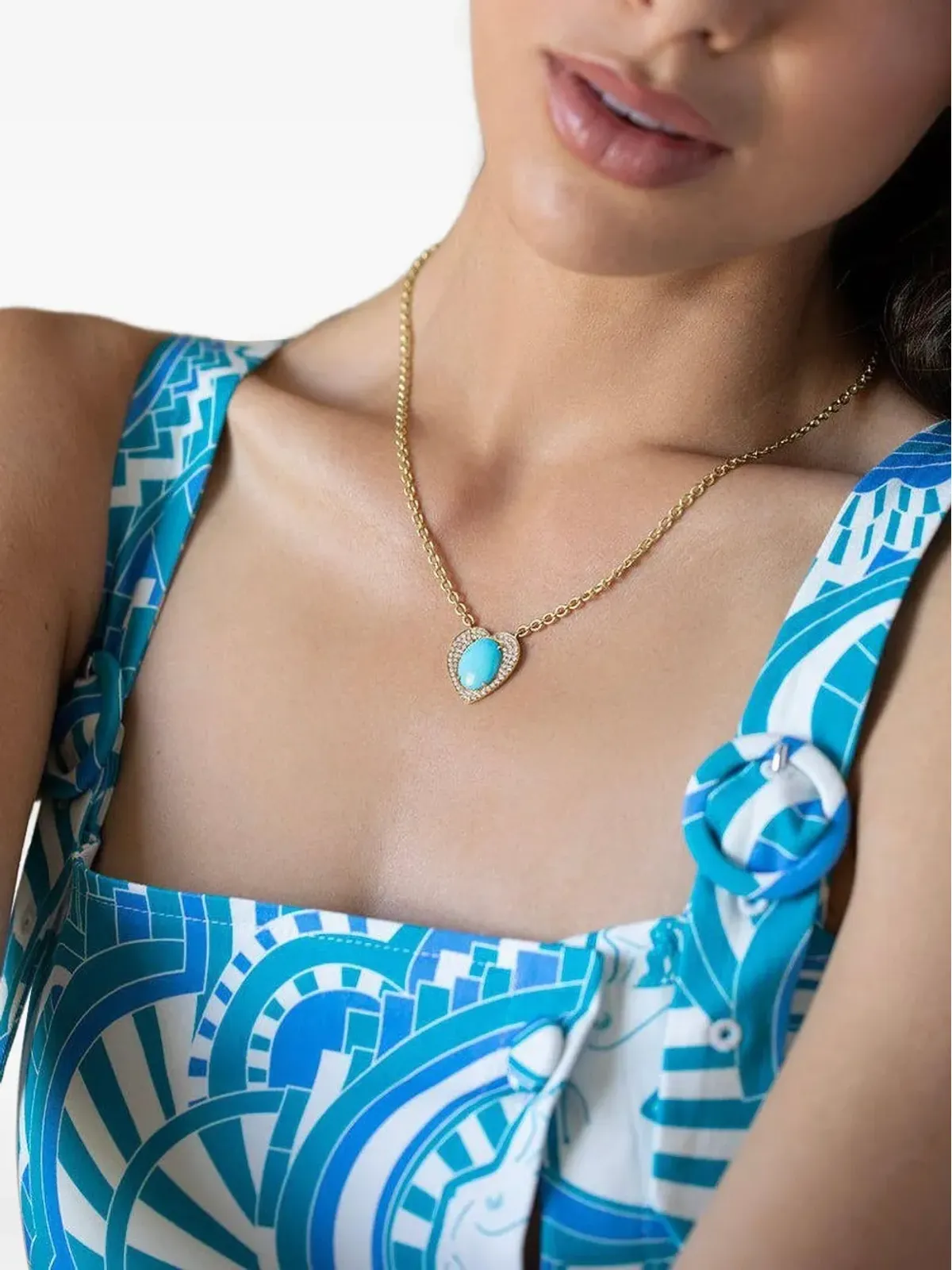 Irene Neuwirth 18kt イエローゴールド ターコイズとダイヤモンド ネックレス - 画像2