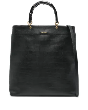 Jil Sander Pre-Owned クロコダイル型押し トートバッグ - ブラック - サムネイル1