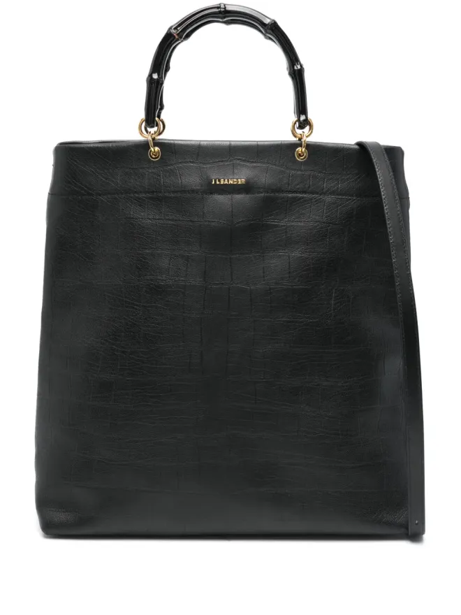 Jil Sander Pre-Owned Jil Sander Pre-Owned クロコダイル型押し トートバッグ - ブラックの商品画像