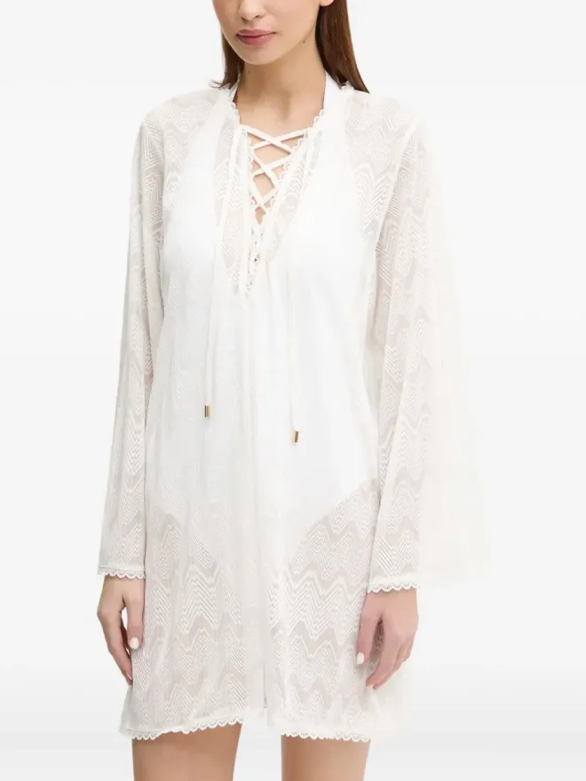 Melissa Odabash Melissa Odabash レースアップビーチウェア - ホワイトの商品画像
