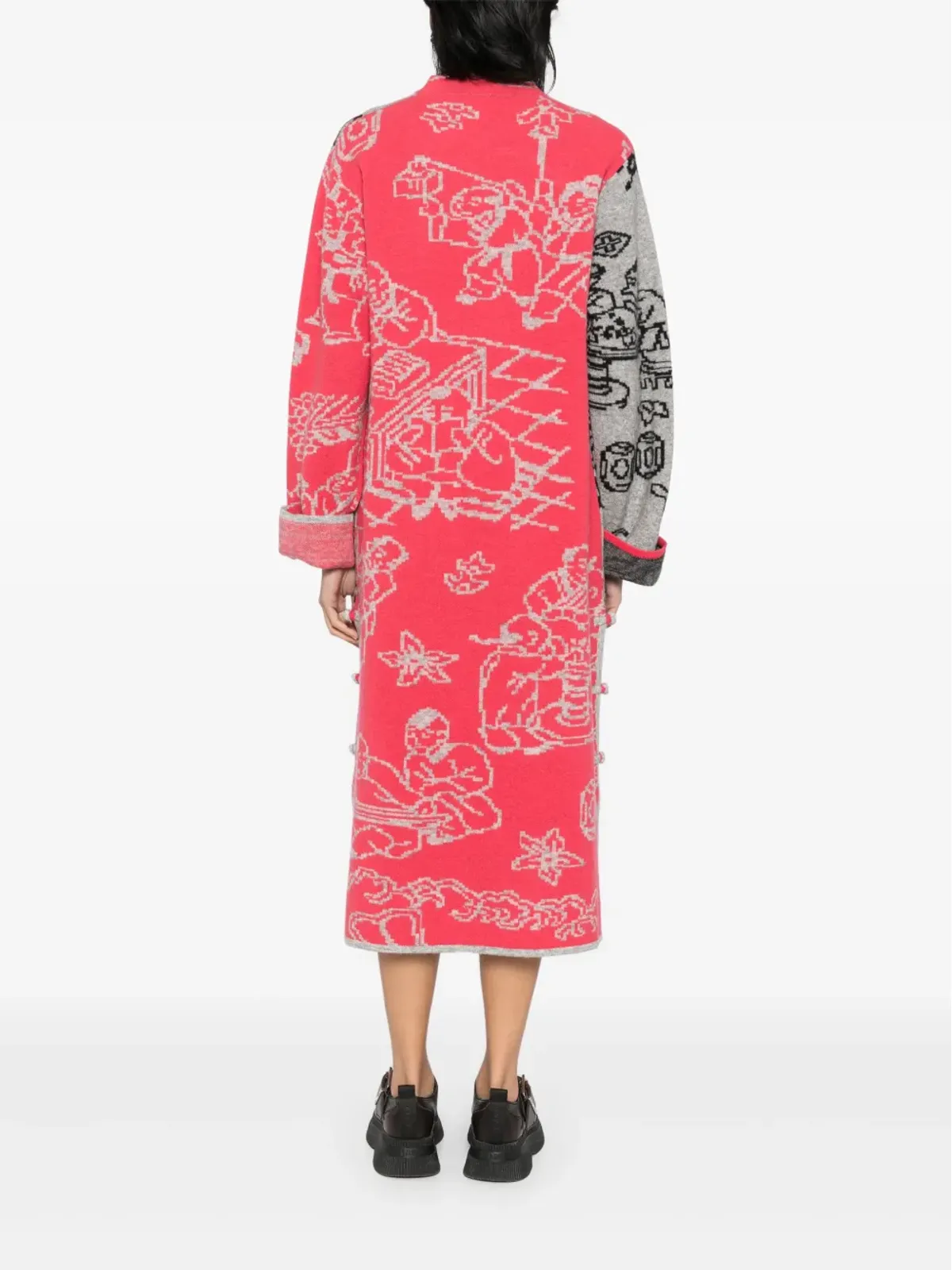 YANYAN KNITS パターン柄ニットワンピース - 画像4