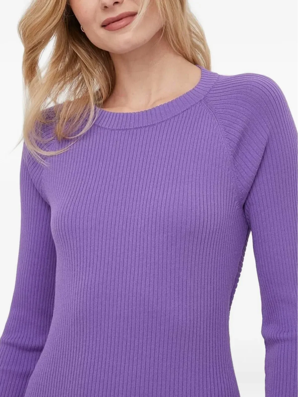 Sisley リブ編みオープンバックミディドレス - 画像4