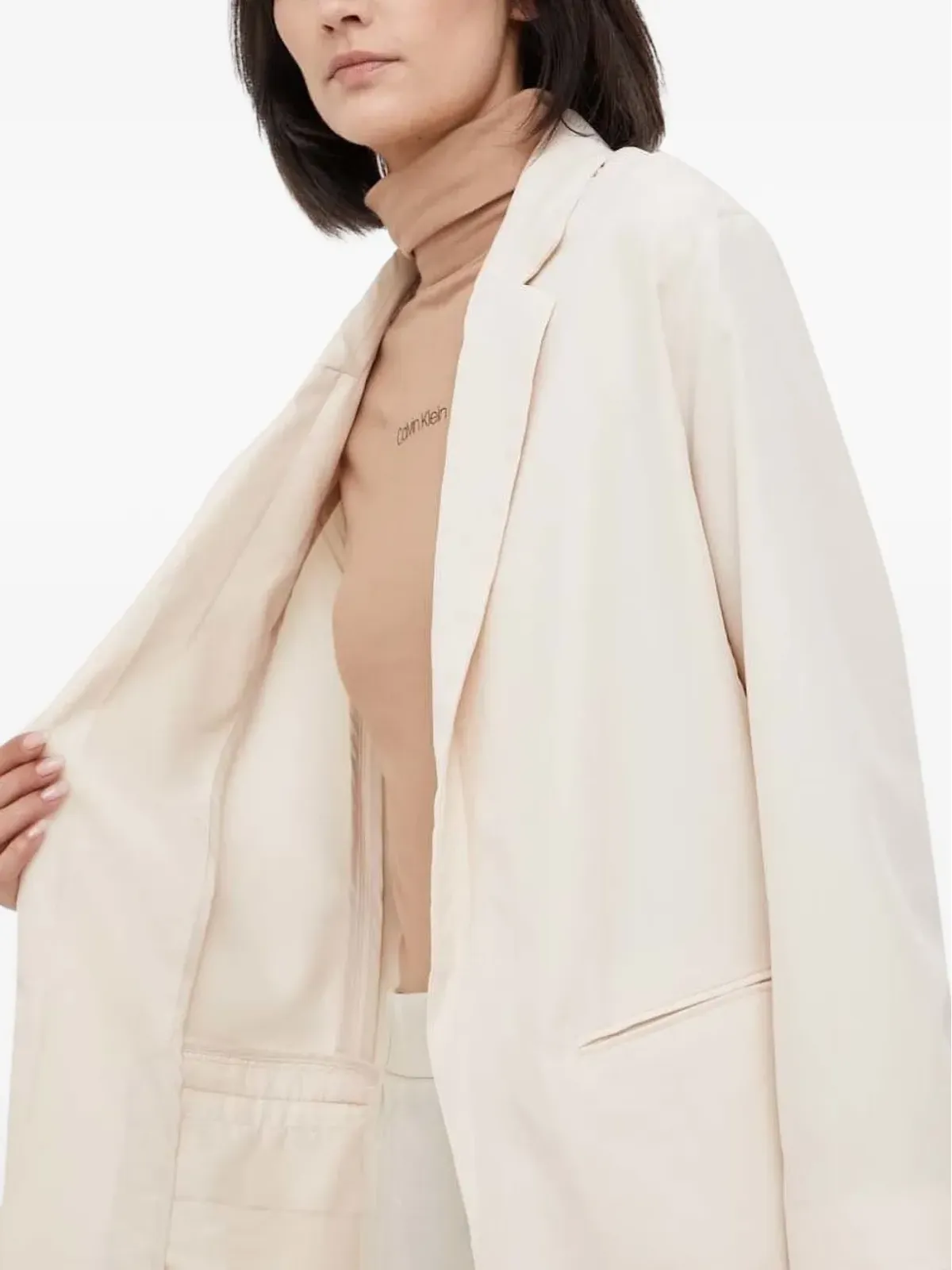 Sisley ラペルカラーオープンフロントブレザー - 画像4