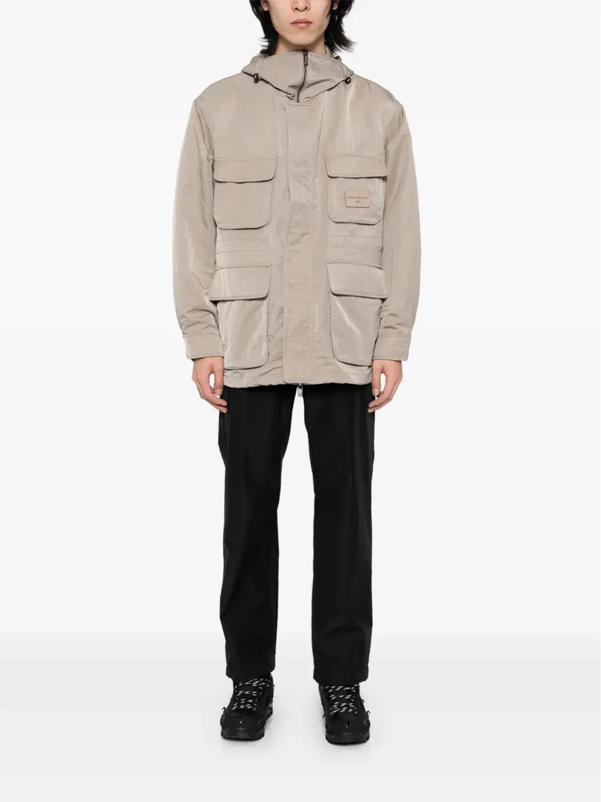 Emporio Armani ロゴパッチ ミリタリージャケット - 画像2