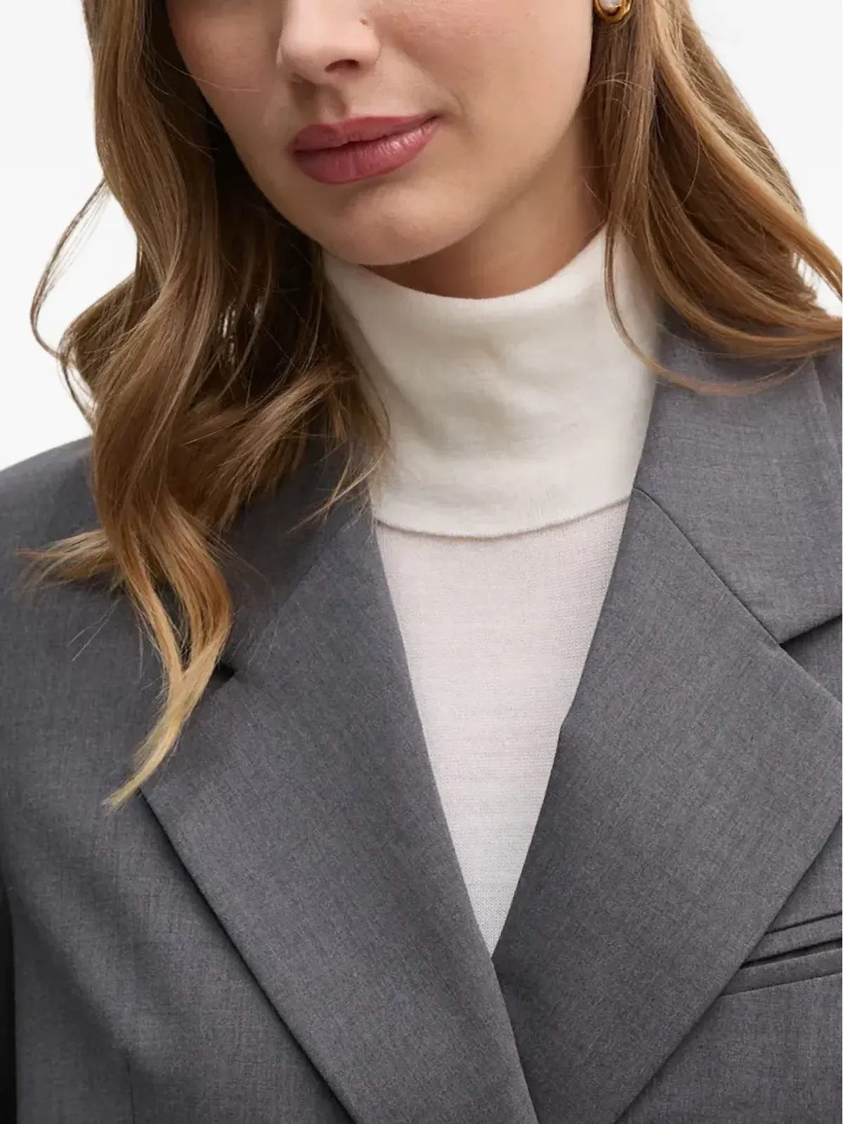 Sisley グレー ダブルブレストブレザー - 画像4