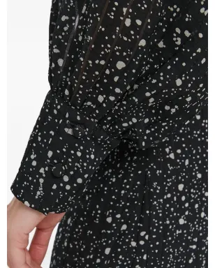 Sisley パフスリーブ speckle-print ドレス - ブラック - サムネイル5