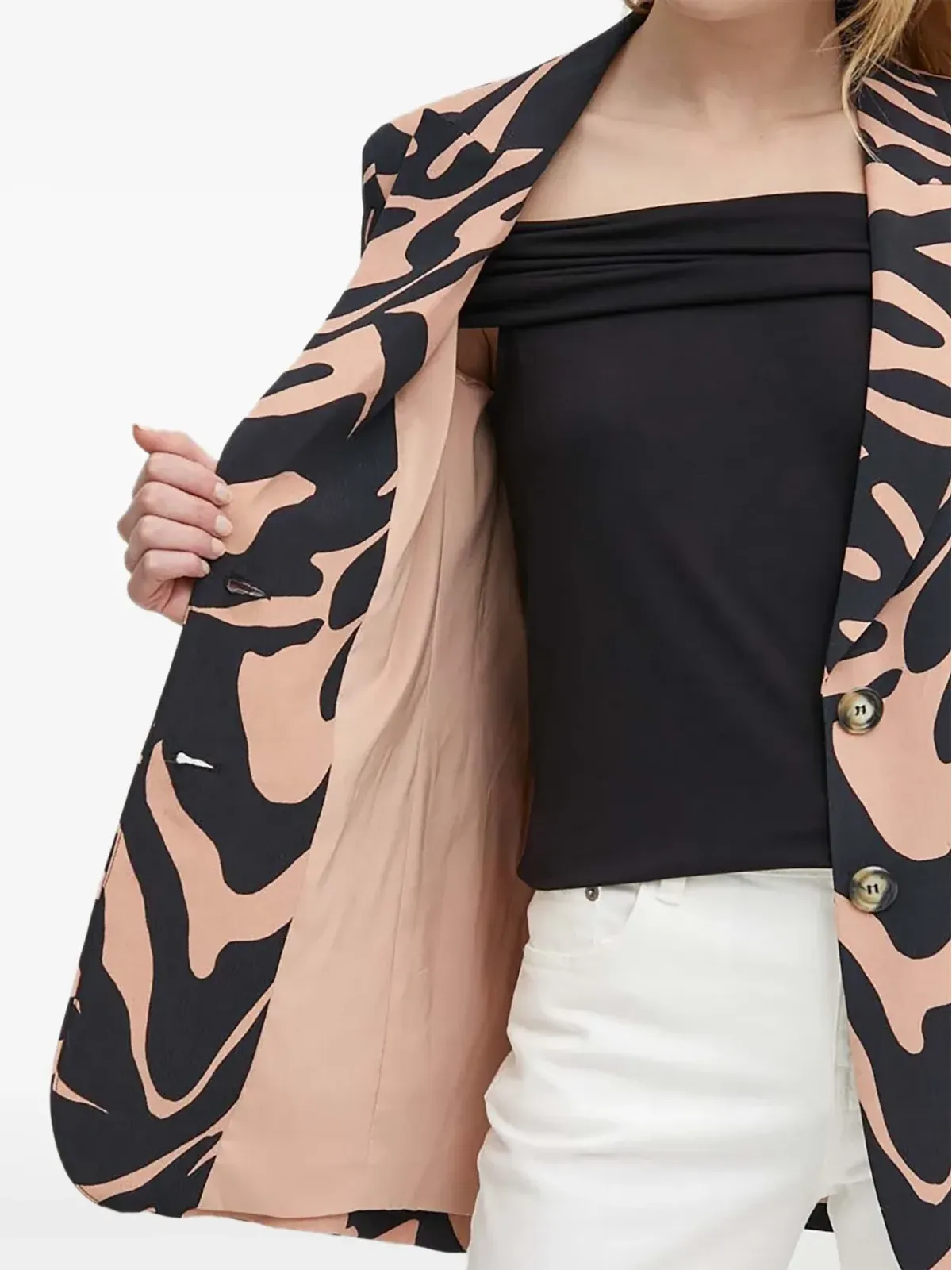Sisley シングルブレストブレザー ブラウン - 画像5