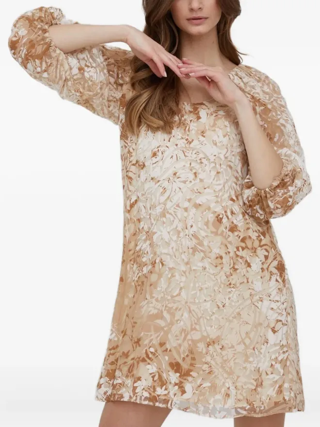 Sisley Sisley パフスリーブ 花柄プリント ミニドレスの商品画像