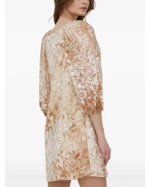 Sisley パフスリーブ 花柄プリント ミニドレス - サムネイル2