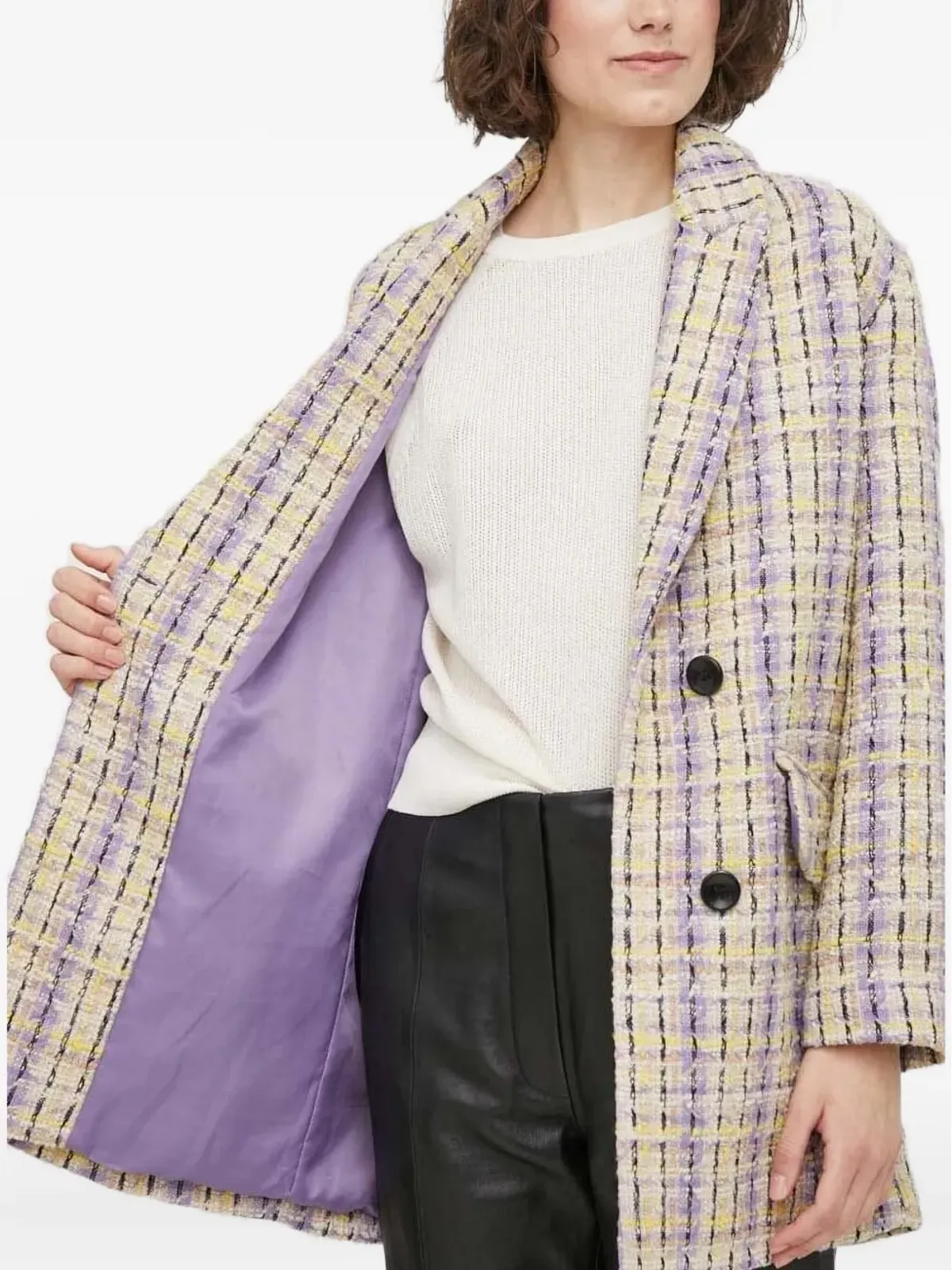 Sisley ツイードブレザー - Purple - 画像3