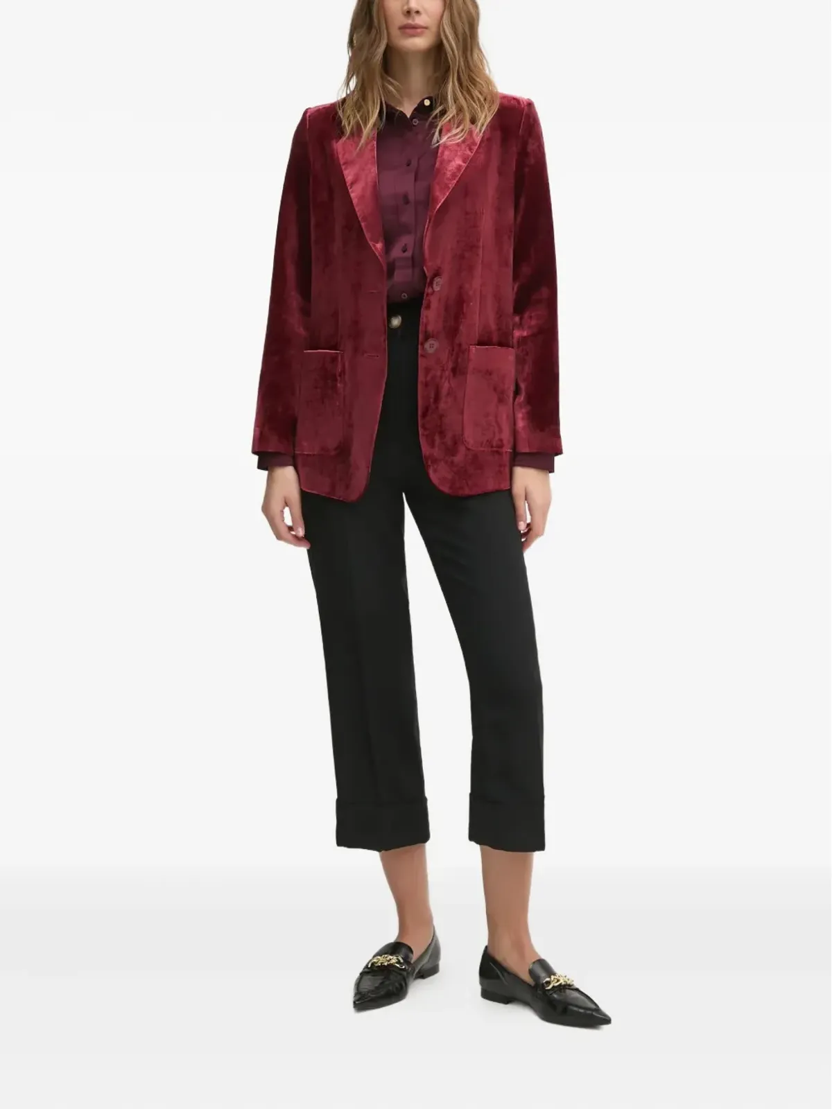 Sisley velour blazer - Red - 画像2