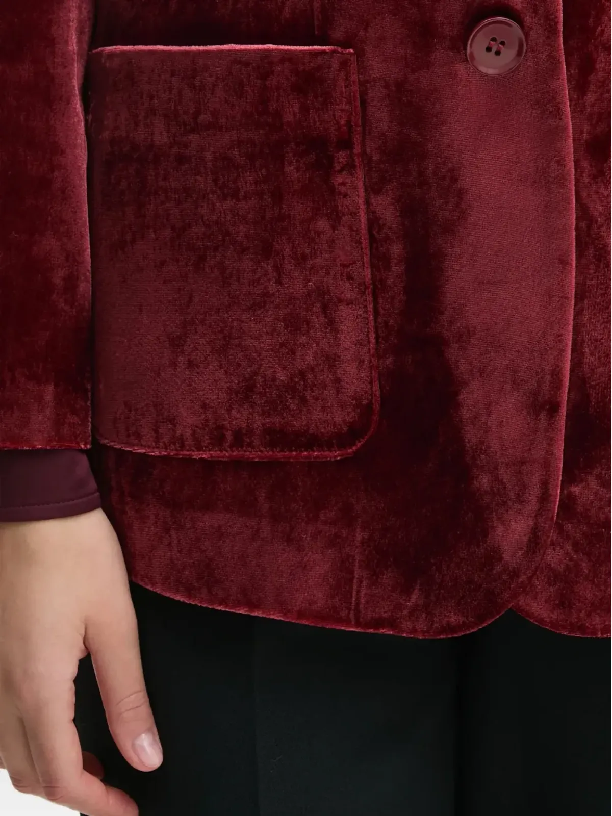 Sisley velour blazer - Red - 画像4