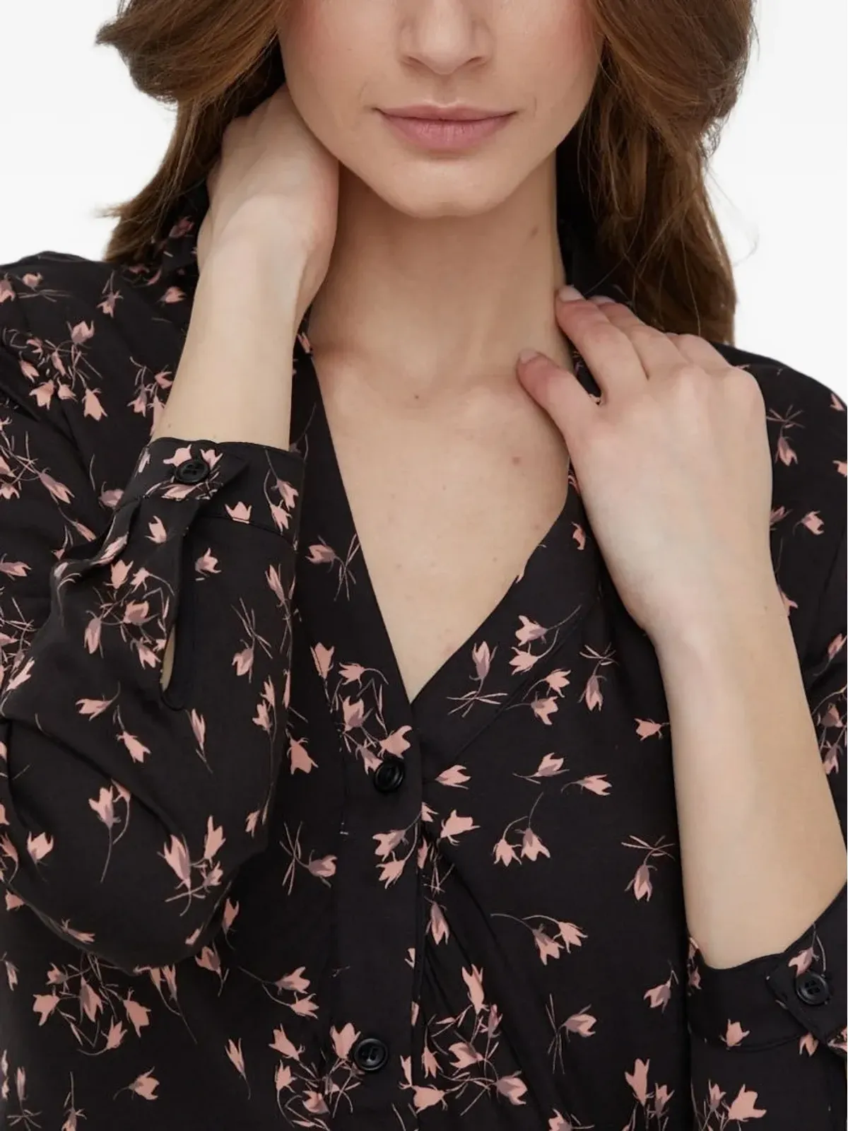 Sisley 花柄プリント ボタン付き ミディ丈ワンピース - 画像3