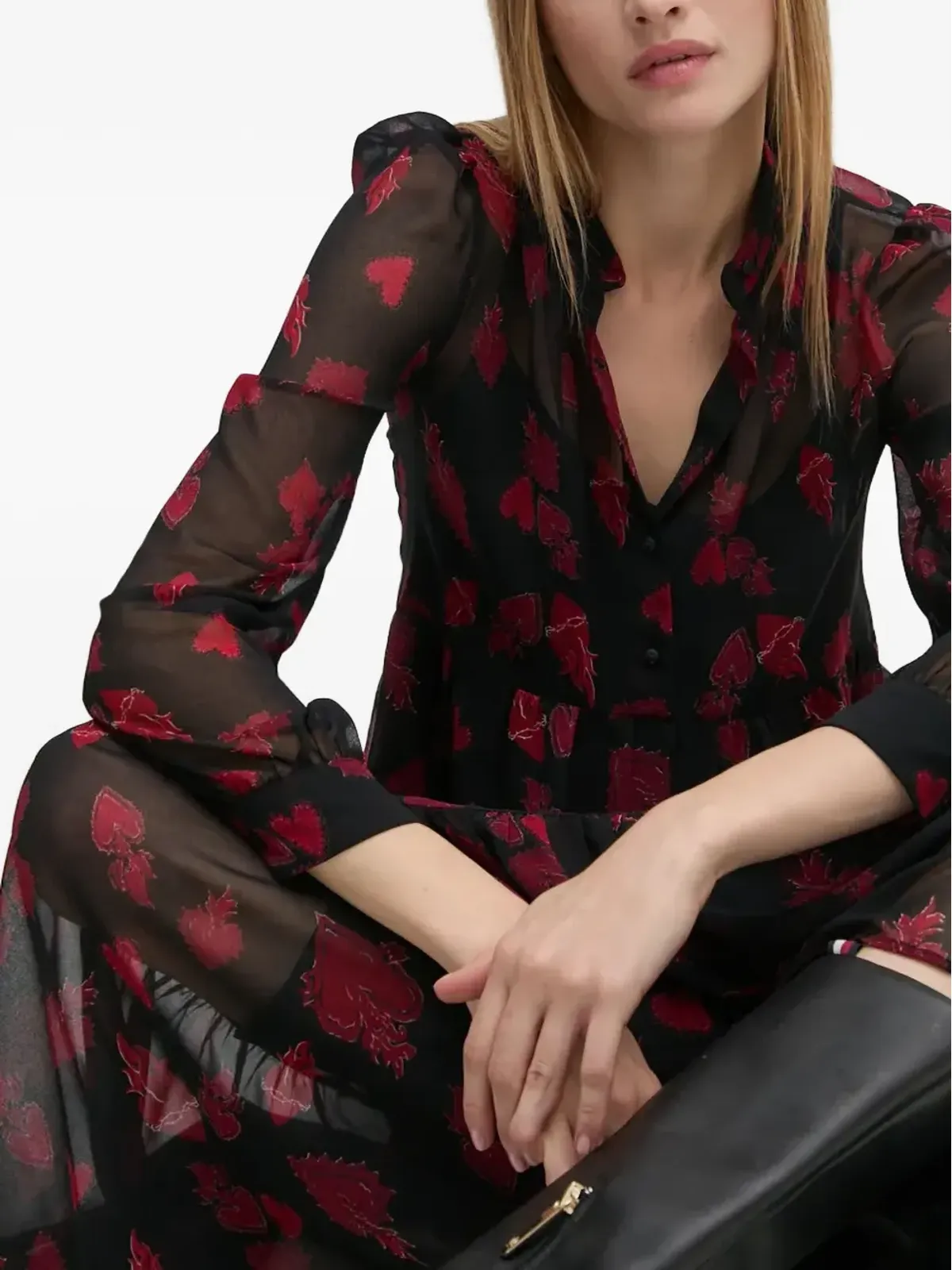 Sisley ハートプリント ミディドレス - 画像5